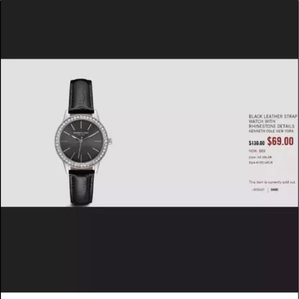 Kenneth Cole reaction bejeweled watch